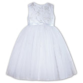 Ceremonial Ballerina Length Dress 070035 White - Kizzies, Dresses - Childrens Wear